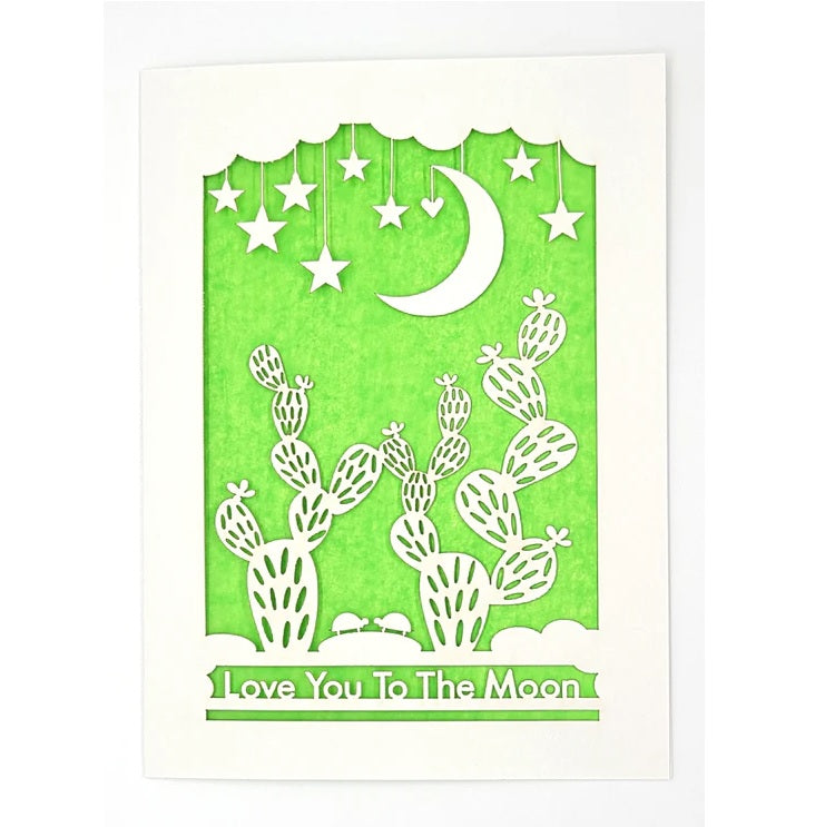Laser Cut Greeting Card: Love You to the Moon