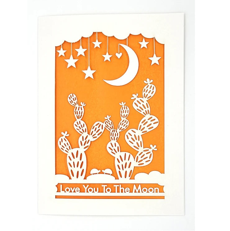 Laser Cut Greeting Card: Love You to the Moon