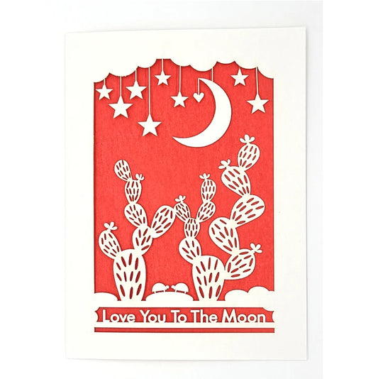 Laser Cut Greeting Card: Love You to the Moon