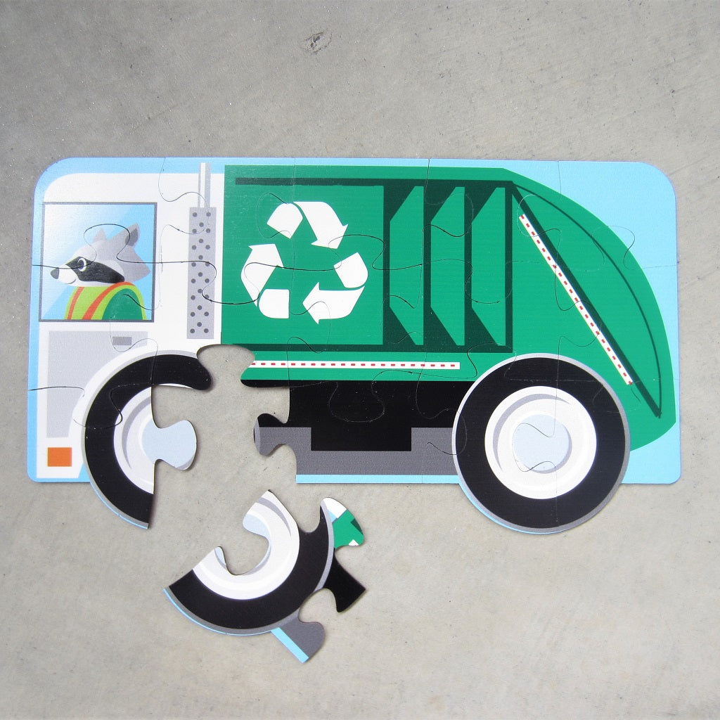 Wooden Puzzle: Recycling Truck