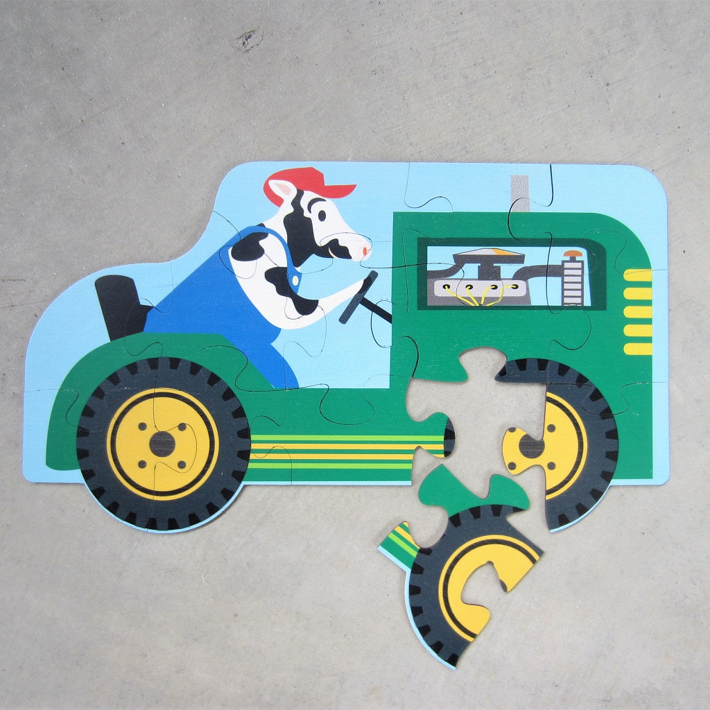 Wooden Puzzle: Tractor