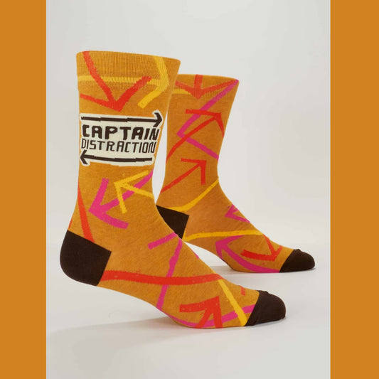 Men's Crew Socks: Captain Distraction