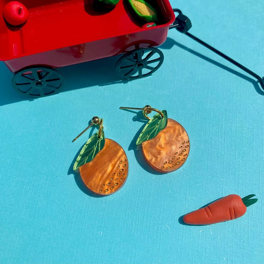 Mini Oranges Acrylic Earrings