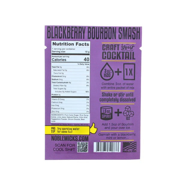 Single Serve Craft Cocktail Kit: Blackberry Bourbon Smash