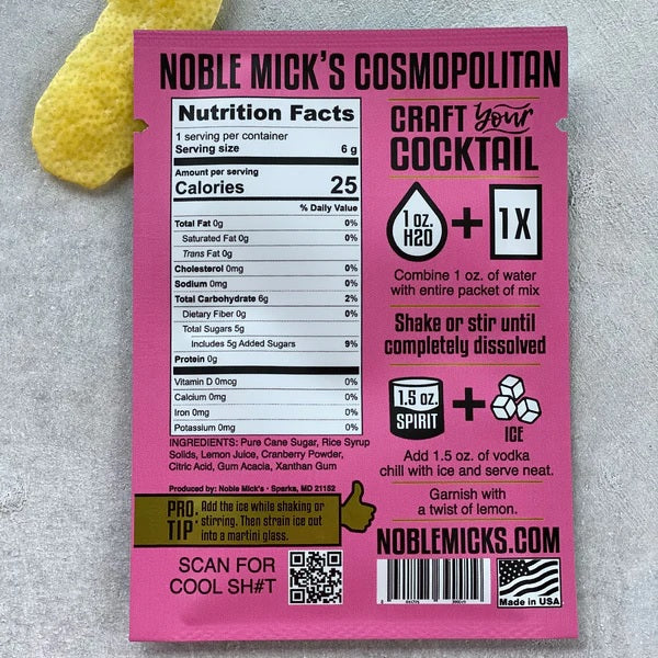 Single Serve Craft Cocktail Kit: Cosmopolitan