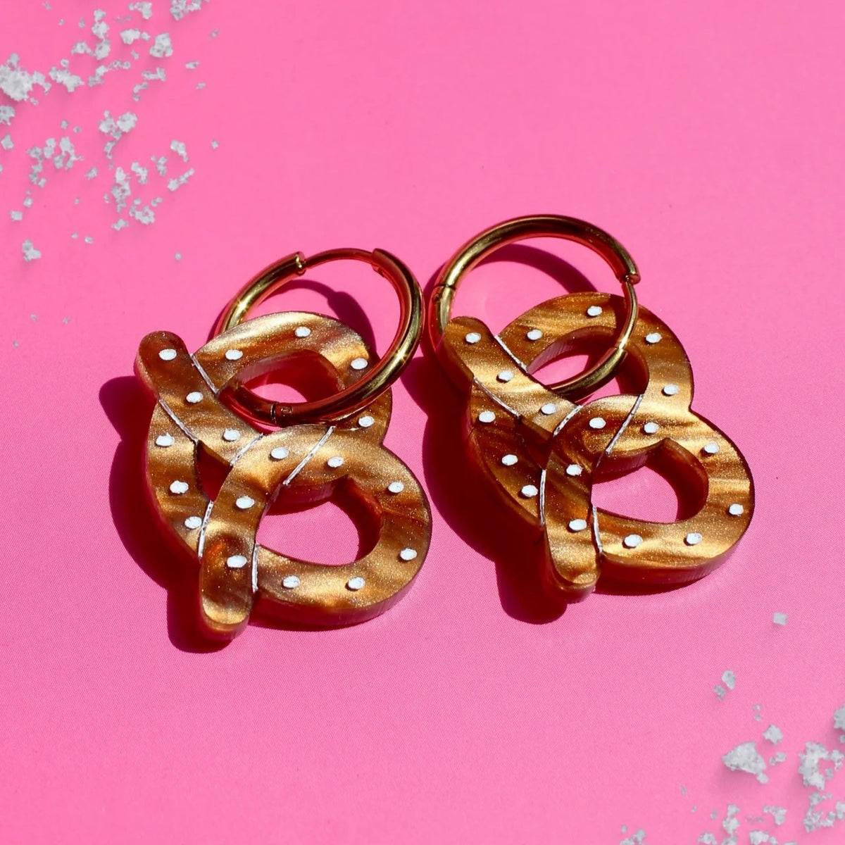 Mini Pretzels Acrylic Earrings