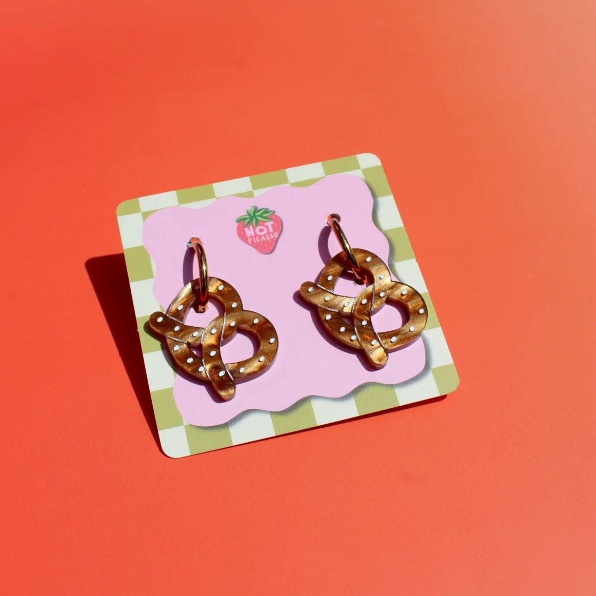 Mini Pretzels Acrylic Earrings