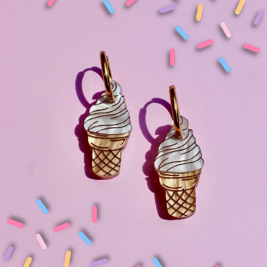 Soft Serve Ice Cream Acrylic Earrings