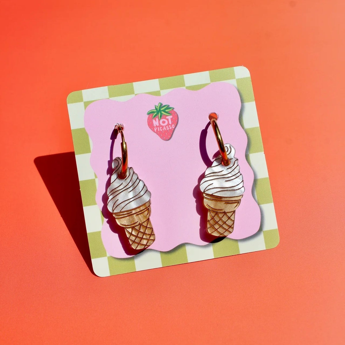 Soft Serve Ice Cream Acrylic Earrings