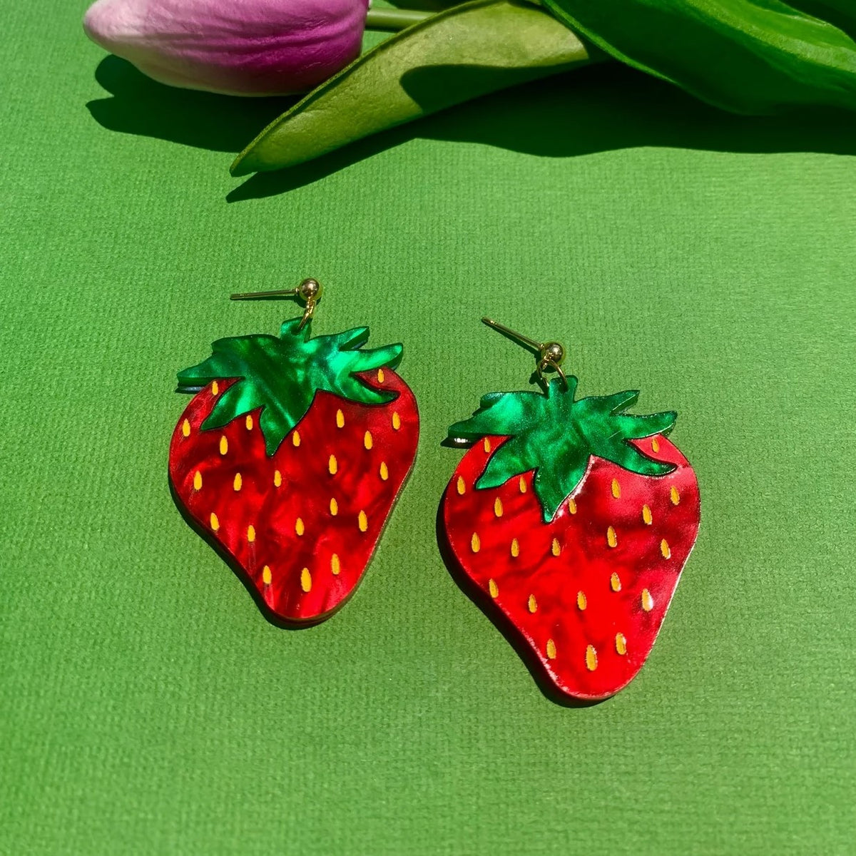 Strawberry Acrylic Earrings