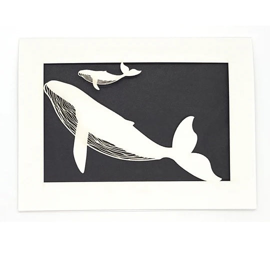 Laser Cut Greeting Card: Whales