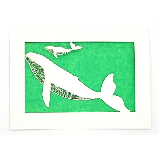 Laser Cut Greeting Card: Whales
