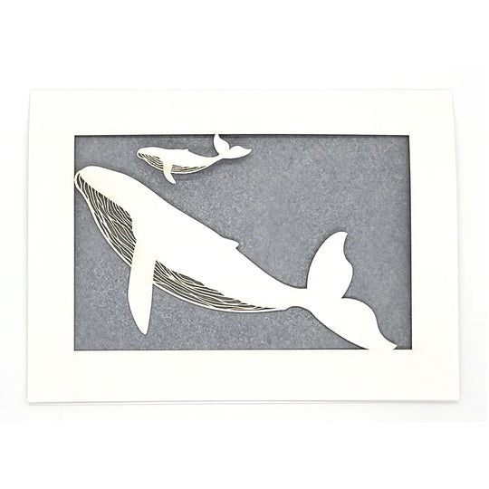 Laser Cut Greeting Card: Whales