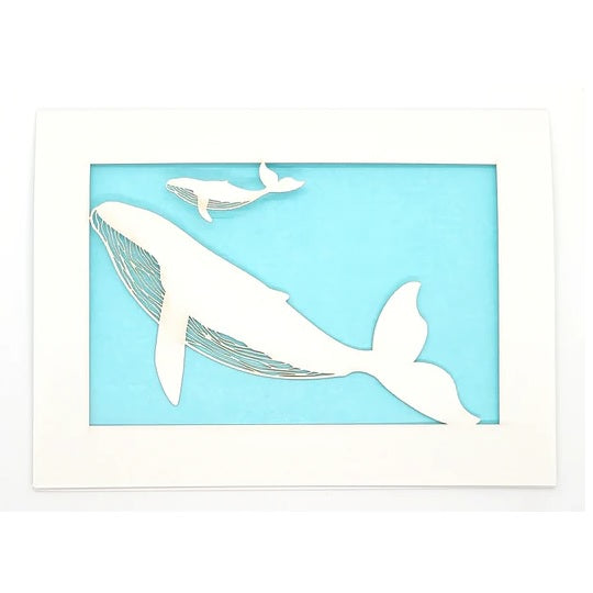 Laser Cut Greeting Card: Whales