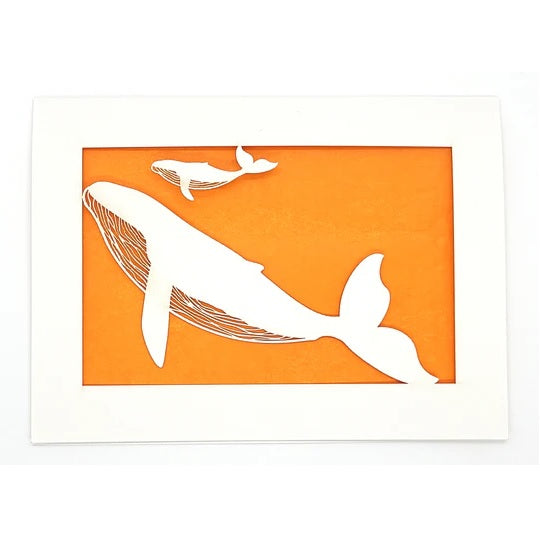 Laser Cut Greeting Card: Whales