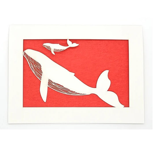 Laser Cut Greeting Card: Whales