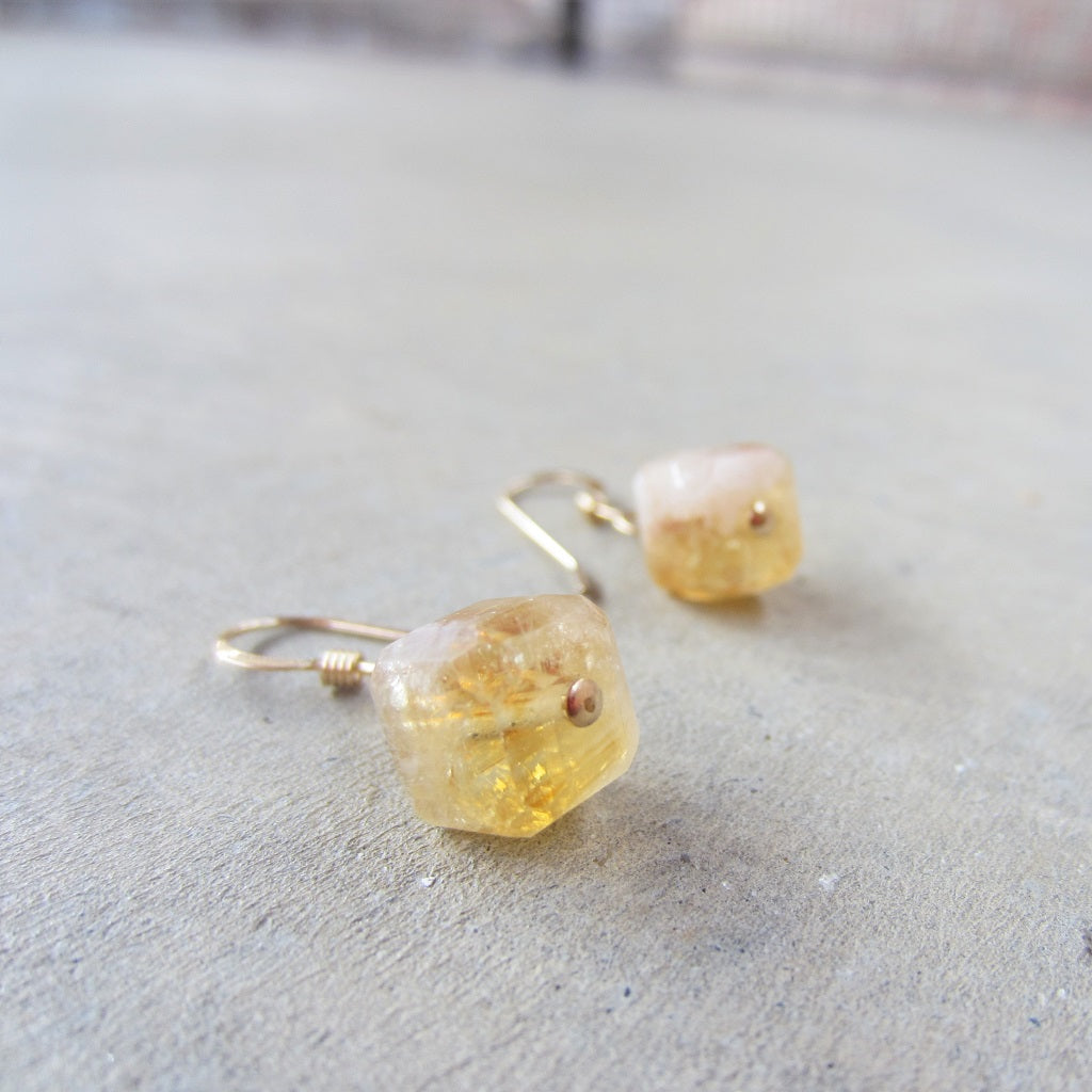 Citrine earrings sale 14k gold