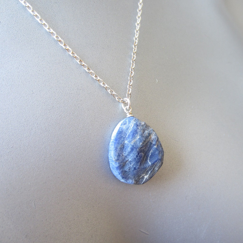Sodalite Raw Teardrop Pendant for Intuition