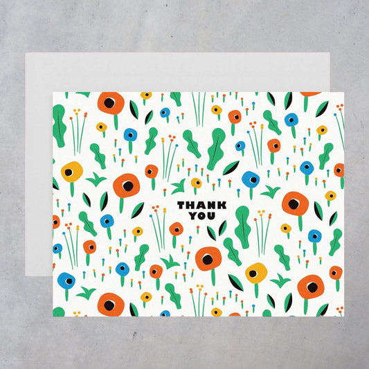 Greeting Card: Poppy Field Thank You