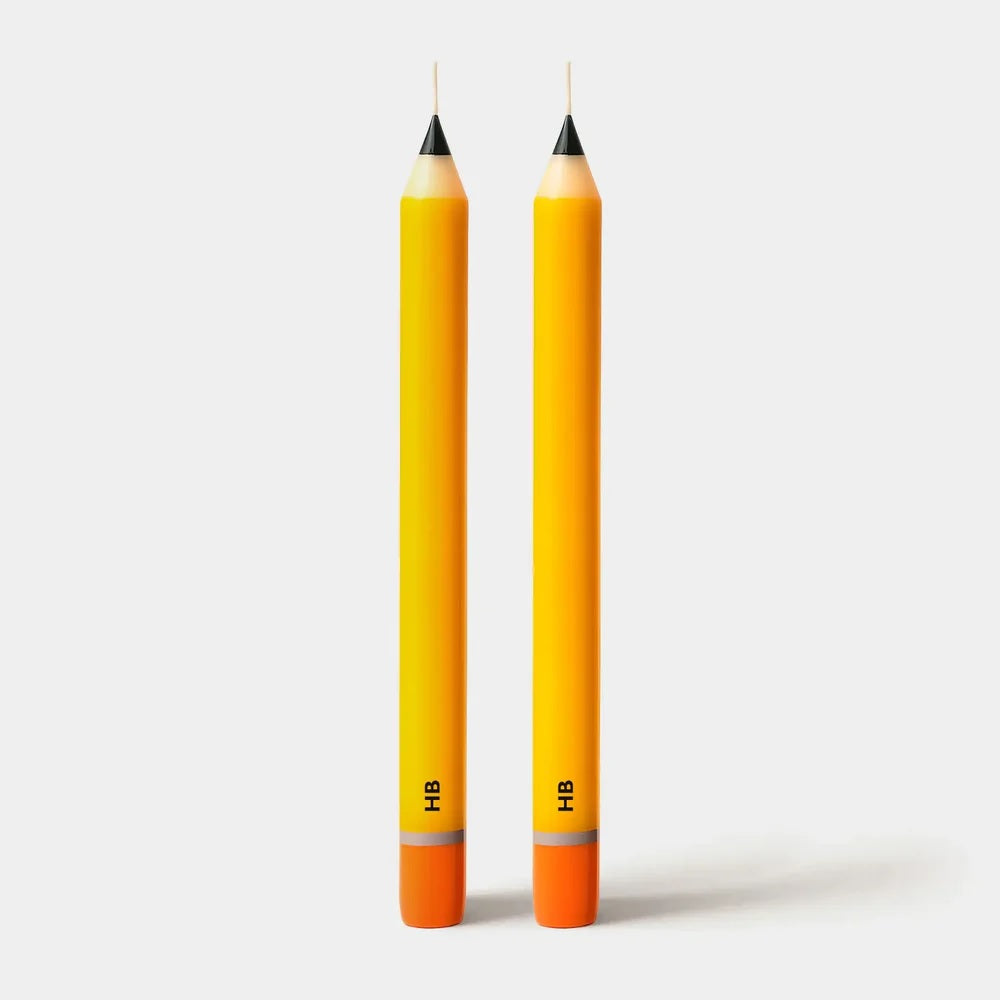 Wax Pencil Taper Candle: HB Yellow 2 pack