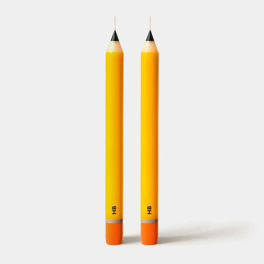 Wax Pencil Taper Candle: HB Yellow 2 pack