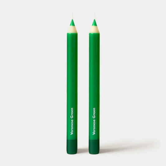 Wax Pencil Taper Candle: Veronese Green 2 pack