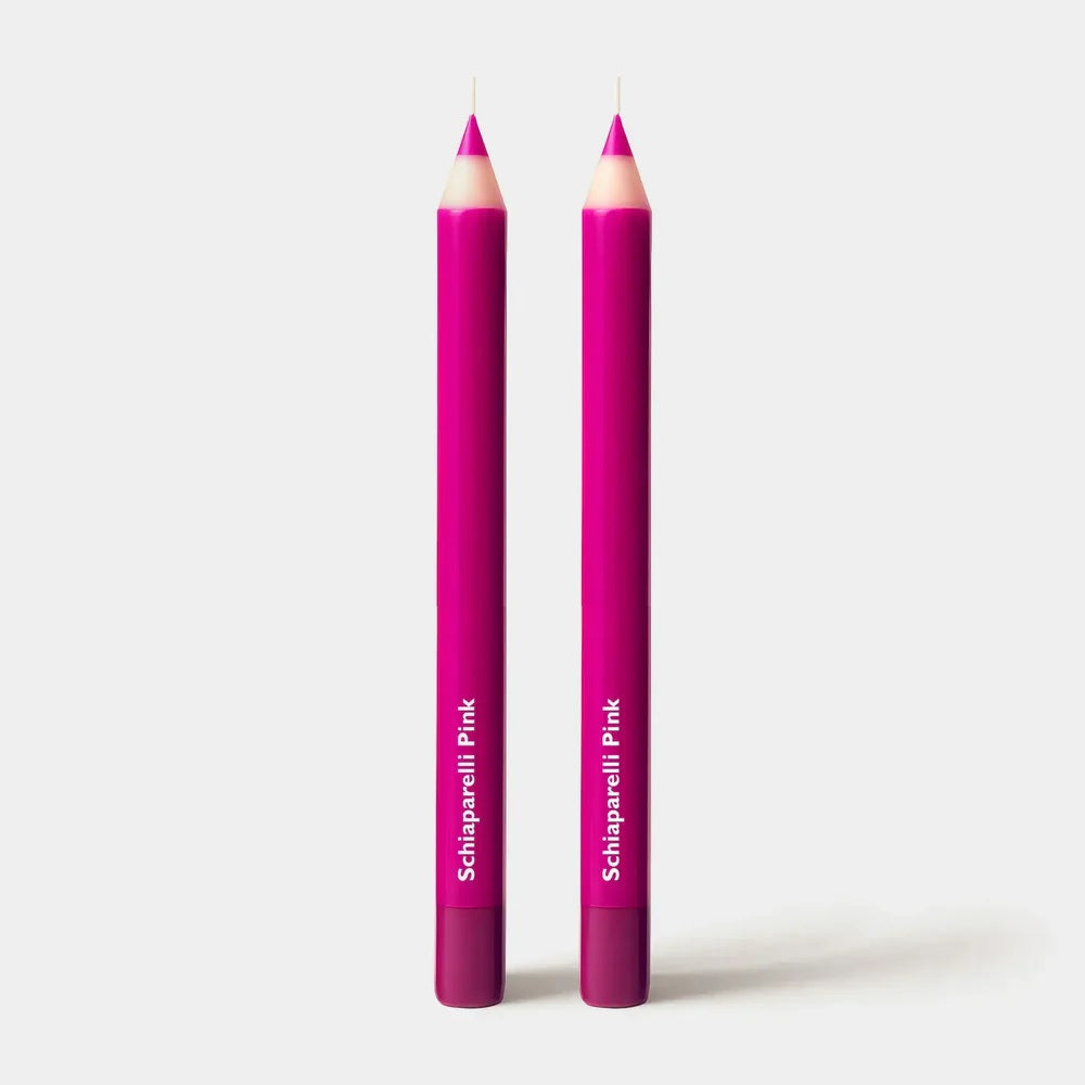Wax Pencil Taper Candle: Schiaparelli Pink 2 pack