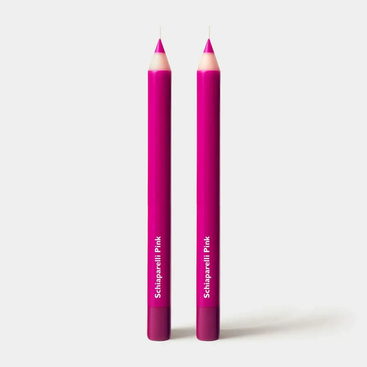 Wax Pencil Taper Candle: Schiaparelli Pink 2 pack