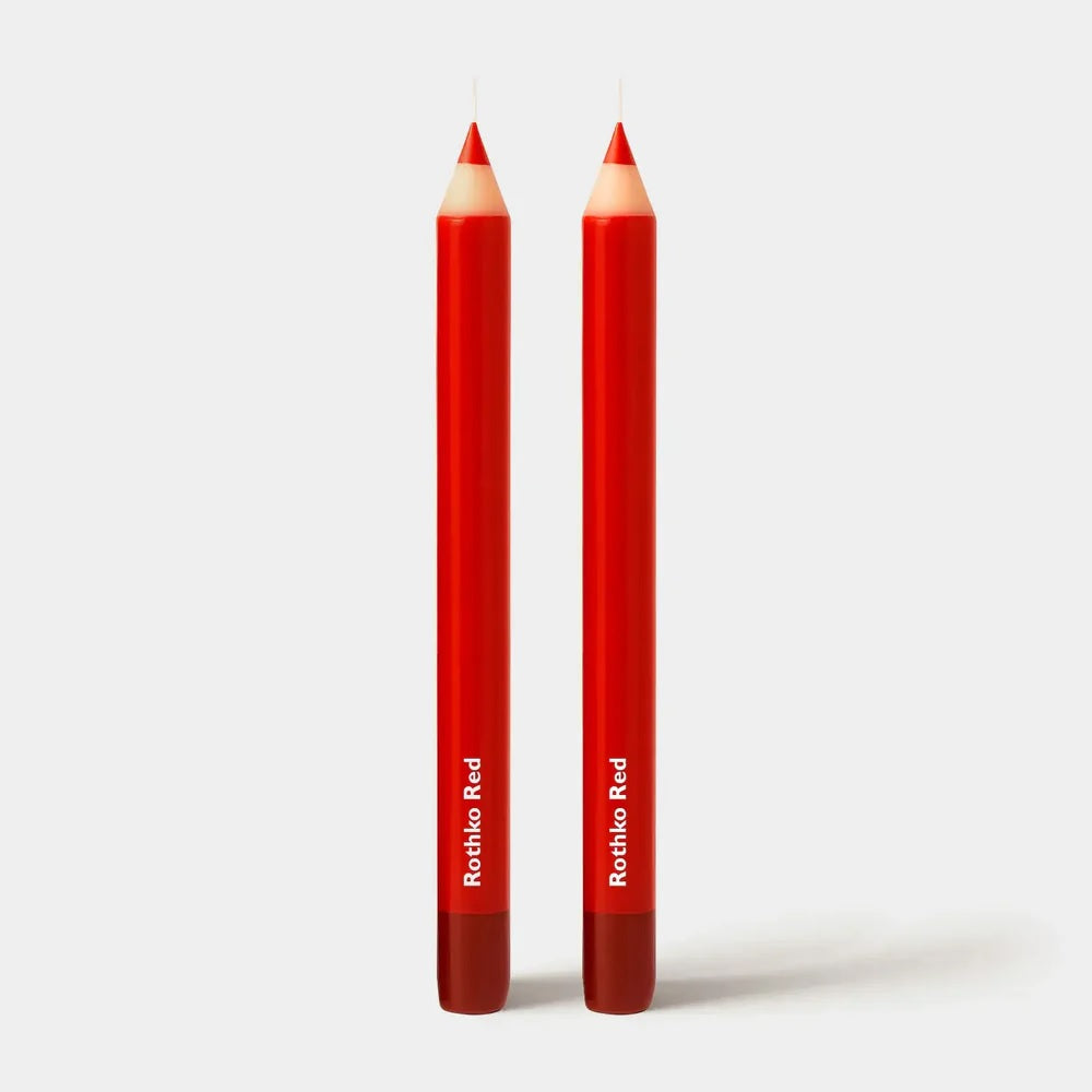 Wax Pencil Taper Candle: Rothko Red 2 pack