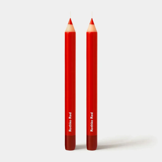 Wax Pencil Taper Candle: Rothko Red 2 pack
