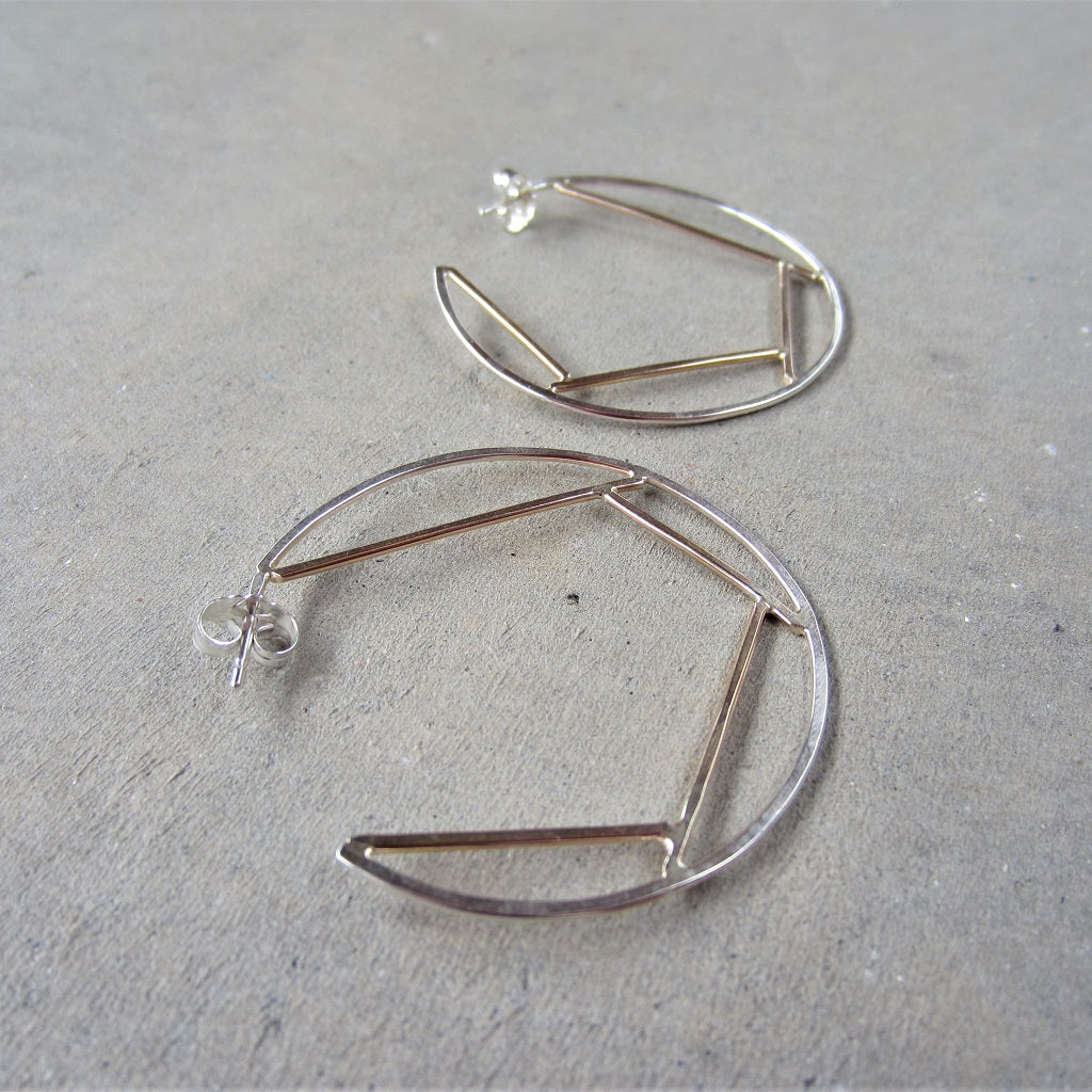 Fragment Hoop Earrings in Mixed Metals