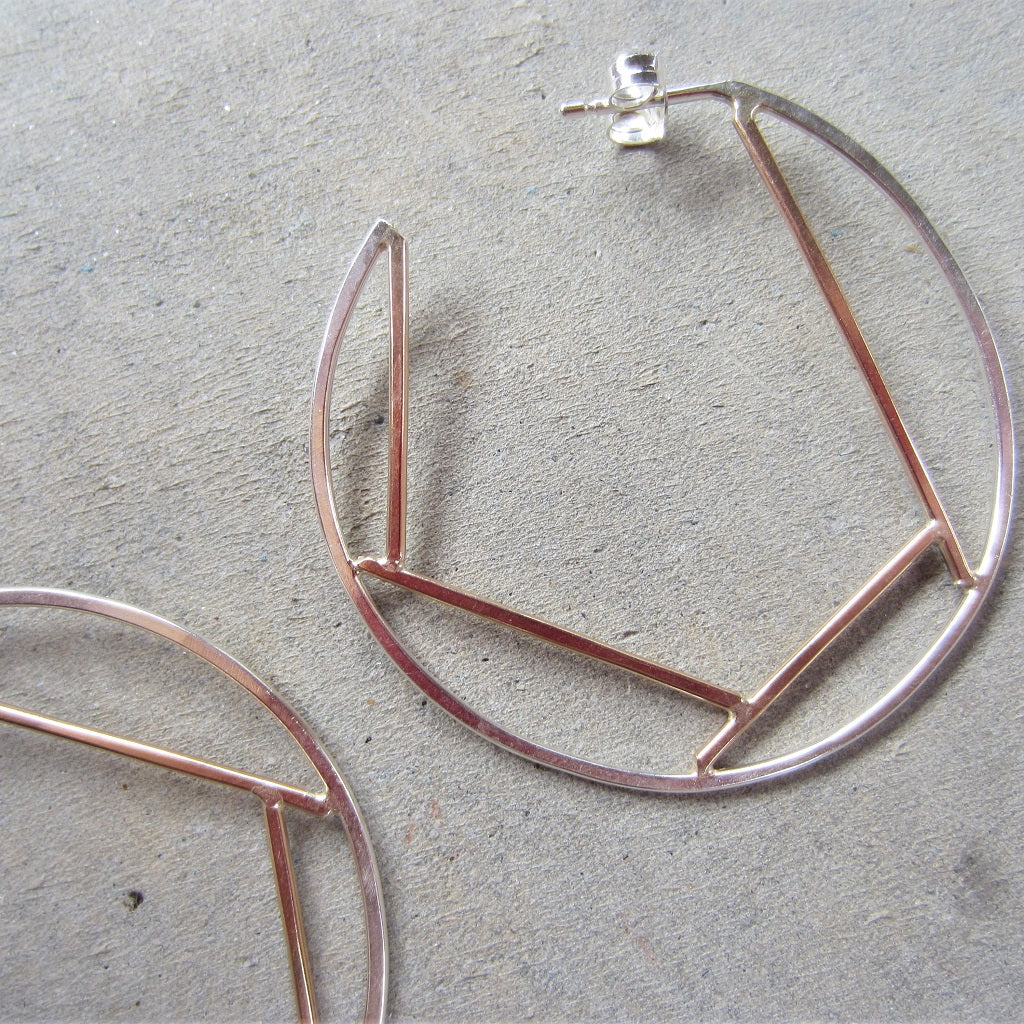 Fragment Hoop Earrings in Mixed Metals