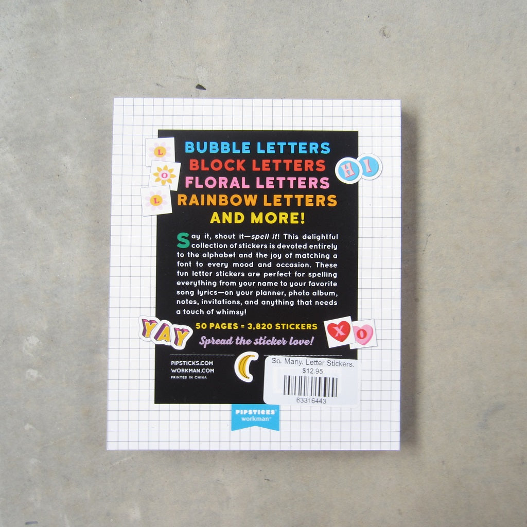 So. Many. Letter Stickers.: 3,820 Alphabet Stickers for Word Nerds [Book]