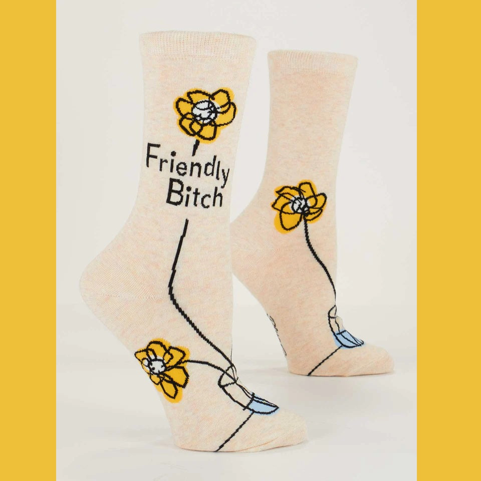 Women's Crew Socks: Friendly Bitch