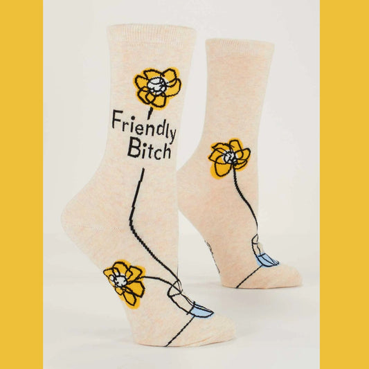 Women's Crew Socks: Friendly Bitch