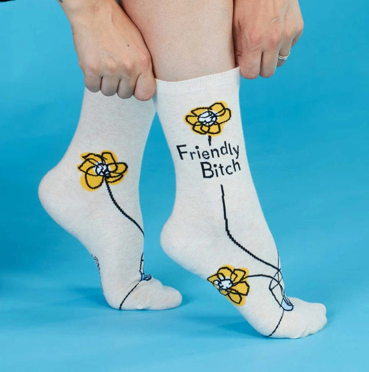 Women's Crew Socks: Friendly Bitch