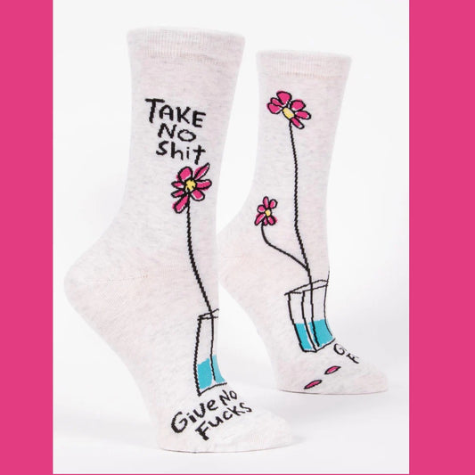 Women's Crew Socks: Take No Shit