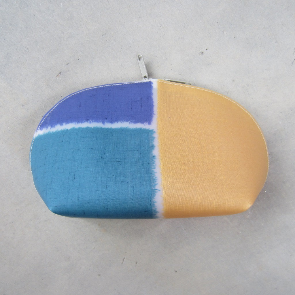 Big Round Trousse: Multicolor Silk Patchwork