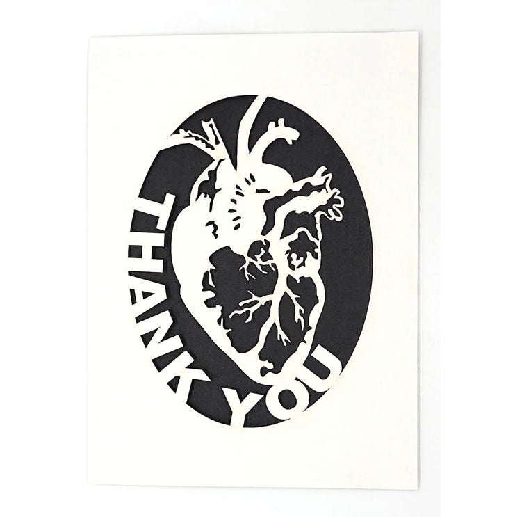 Laser Cut Greeting Card: Thank You Human Heart