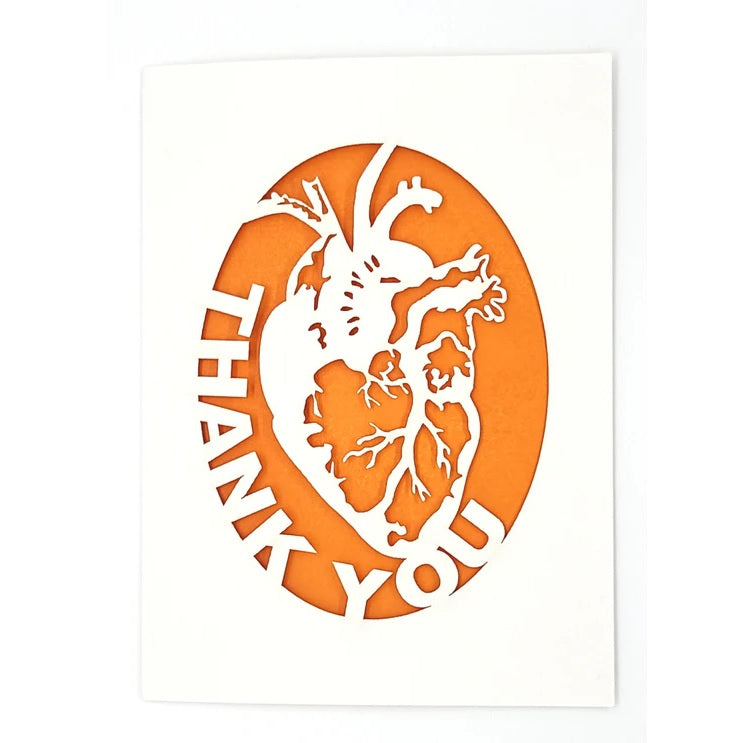 Laser Cut Greeting Card: Thank You Human Heart