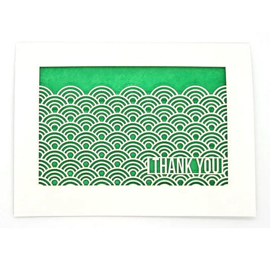 Laser Cut Greeting Card: Thank You Waves