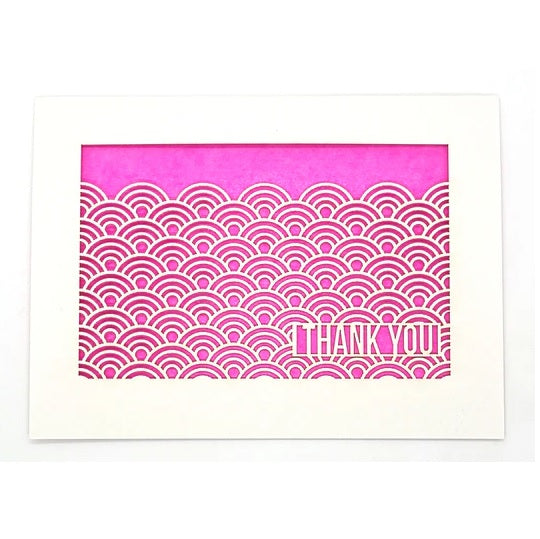 Laser Cut Greeting Card: Thank You Waves