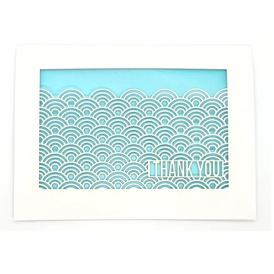 Laser Cut Greeting Card: Thank You Waves