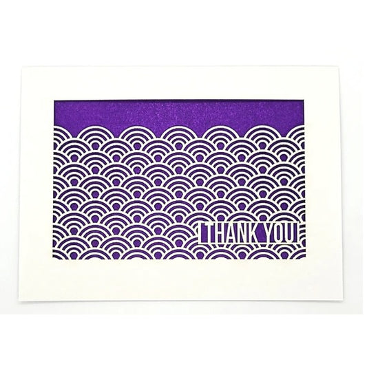 Laser Cut Greeting Card: Thank You Waves