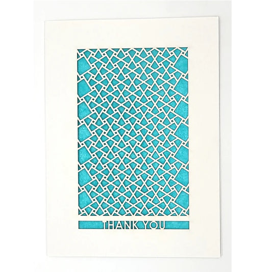 Laser Cut Greeting Card: Thank You Squares on Squares