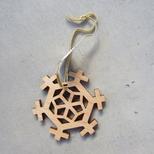 Wooden Holiday Ornament: Snowflake