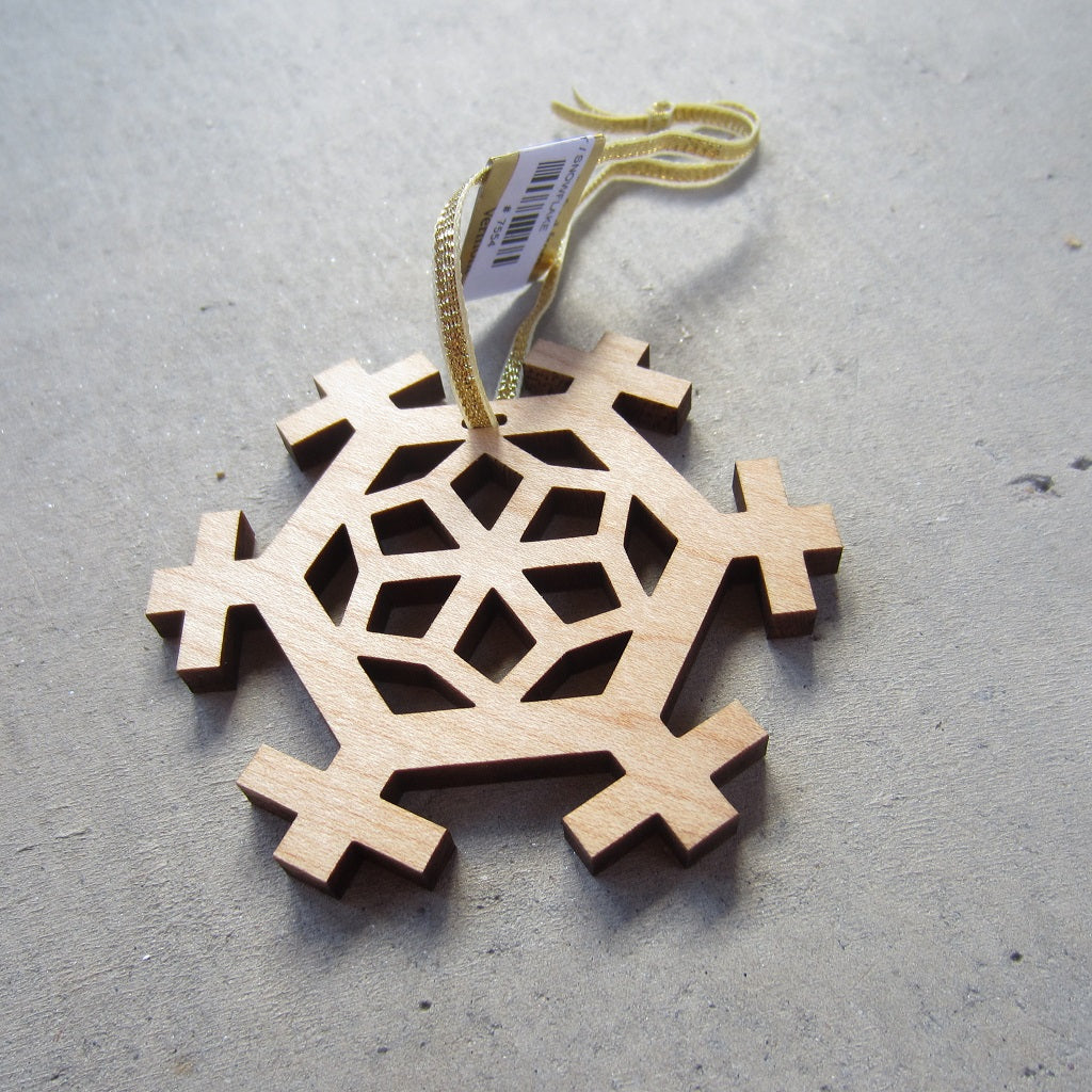 Wooden Holiday Ornament: Snowflake
