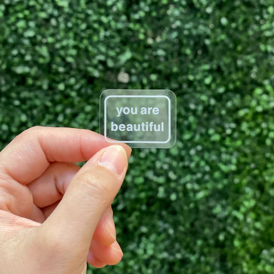 You Are Beautiful: Mini Clear Sticker Pack 20pcs