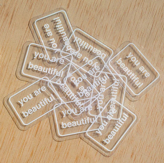 You Are Beautiful: Mini Clear Sticker Pack 20pcs