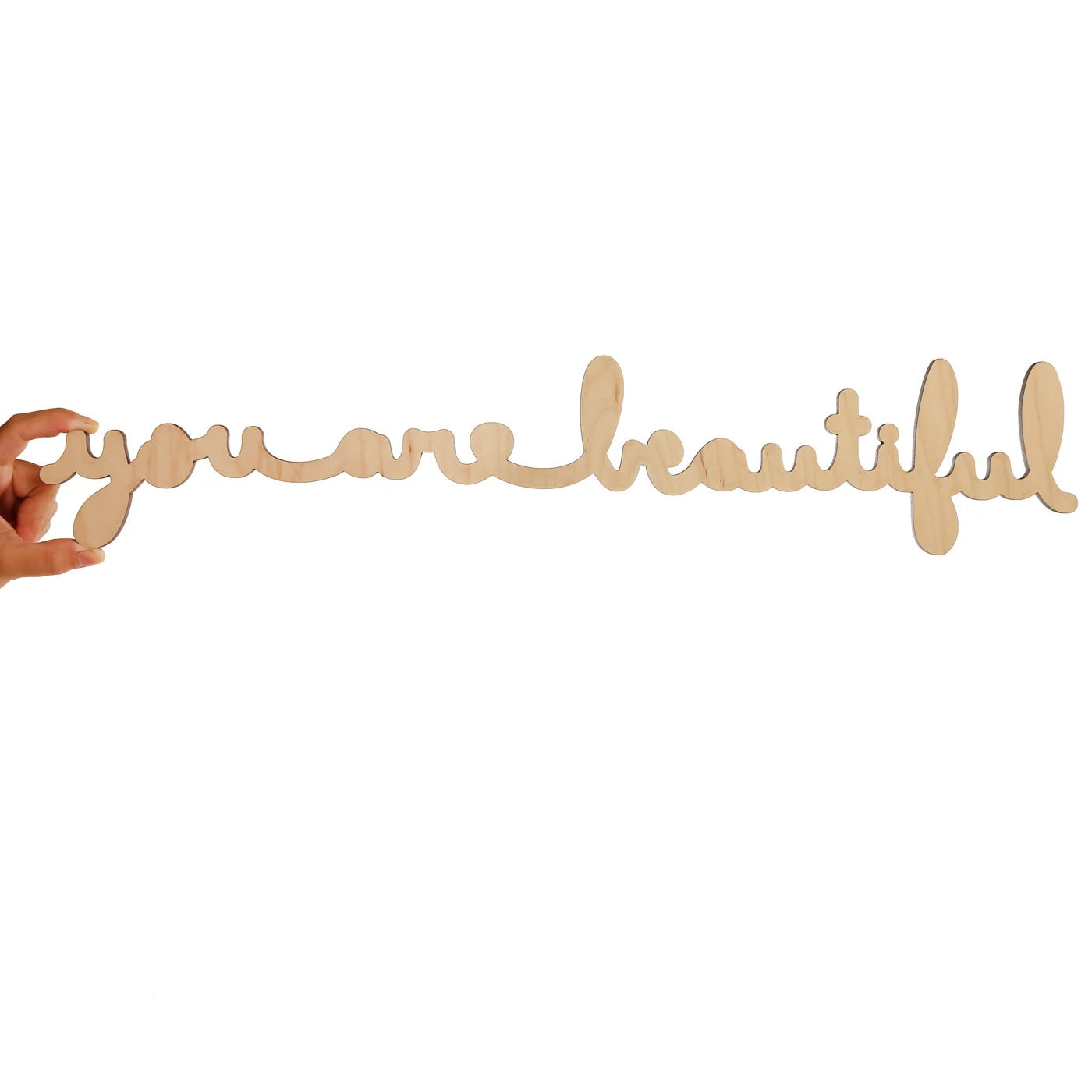 You Are Beautiful: Large Cursive Wooden Sign
